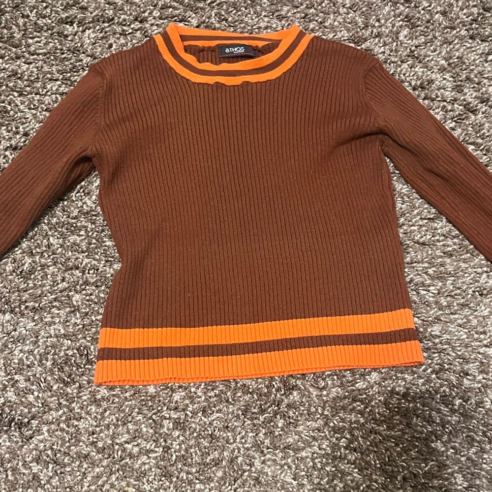 Brown and orange crop top